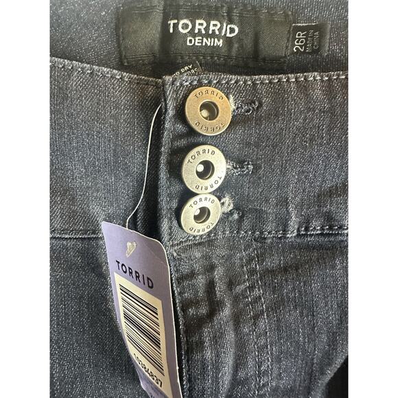 NWT Torrid Jegging Moto Multi Zip Stretch Dark Wash Jeans Women's Plus Size 26 - Picture 5 of 11